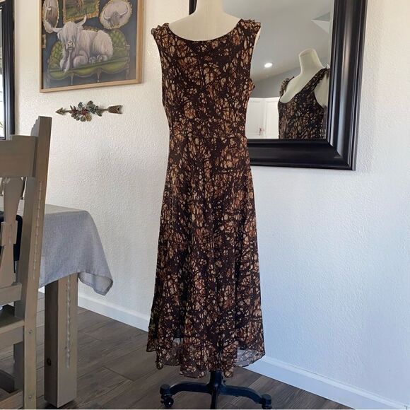 Jones New York Silk Butterfly Print Scoop Neck Sleeveless Maxi Dress Size 16 NWT - Picture 4 of 14